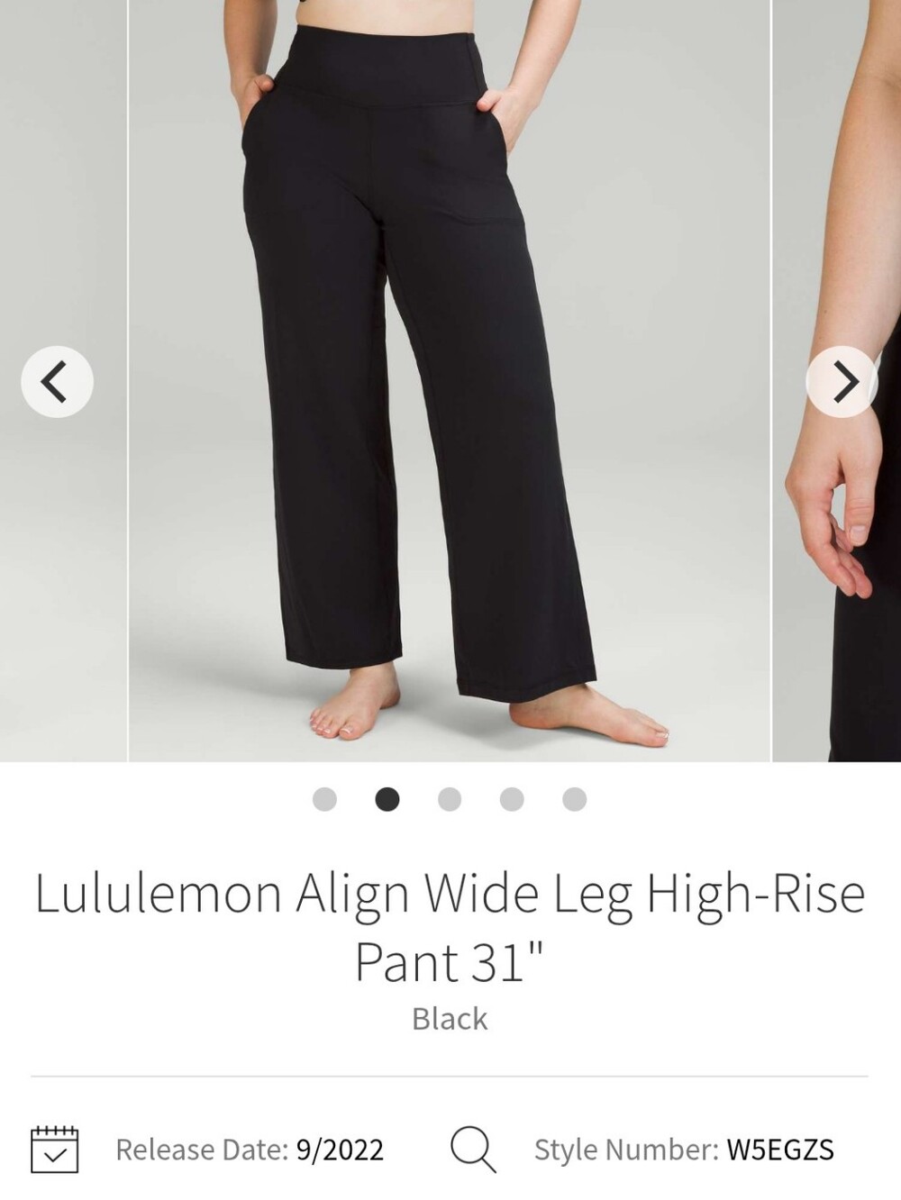 lululemon athletica Size 4 Align Wide Leg High-Rise Leggings - Black
